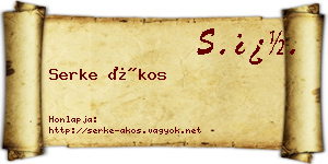 Serke Ákos névjegykártya